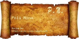 Poli Nina névjegykártya